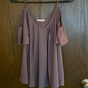 Lush purple open shoulder shirt